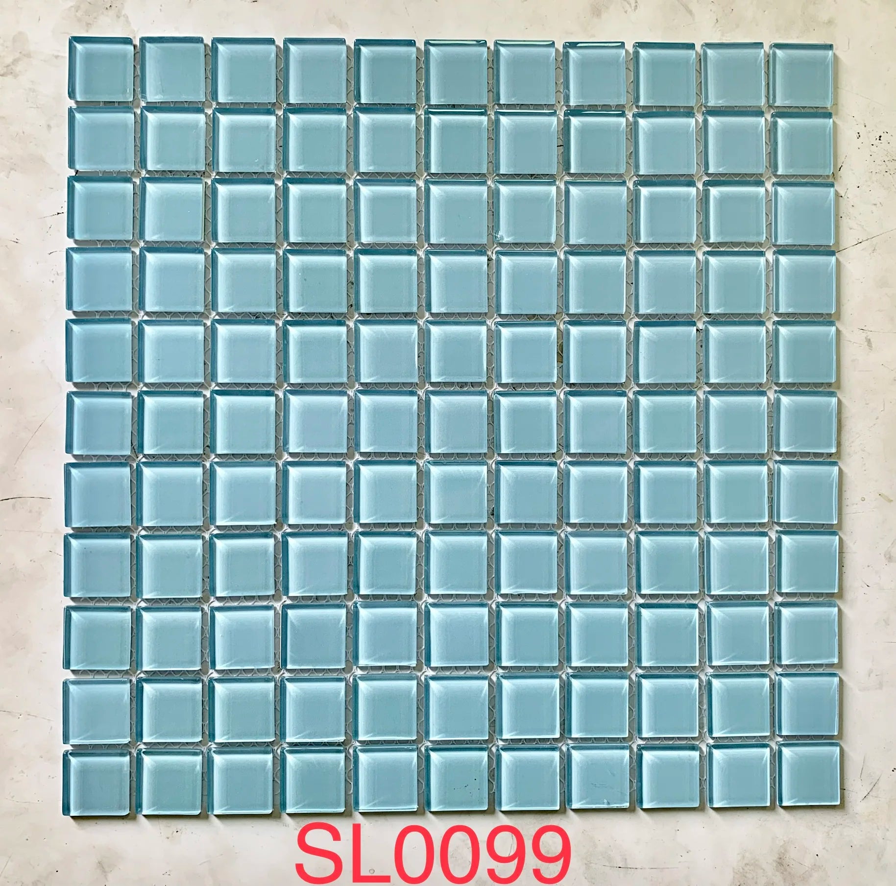 Ready to Ship Wholesale Factory Glass Waterline Cheap Swimming Pool Tile 1 Inch Glaze Square Non Slip Pool Mosaic Tiles
