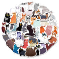 50Pcs Cartoon Cat Painting Decorative Stickers for Kid Laptop Book Wall Waterproof Hand Acount Sticker Pet Label