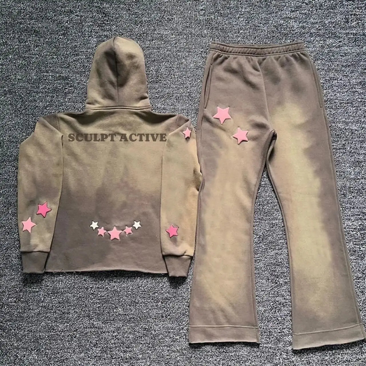DCY Custom Clothing Manufacturers Crew Neck Hoodie SetsFlared Joggers SetSweatpants and Hoodie Set Unisex