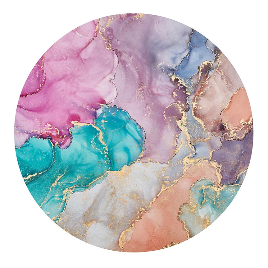 Beautiful Home Floor Beach Gym Studio Rubber Suede Eco Non Slip Custom Print Marble Round Circle Meditation Yoga Mat With Logo