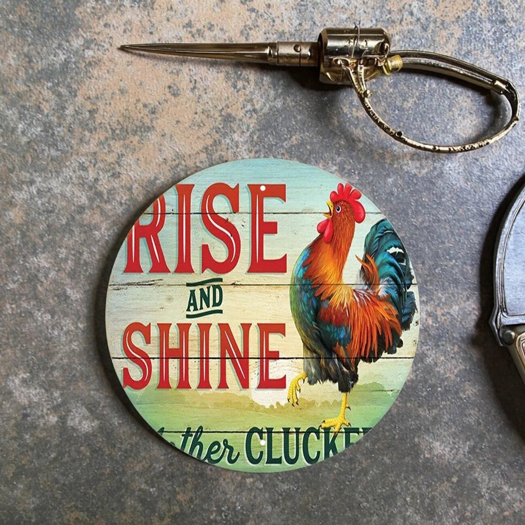 Customizable Round Vintage Painted Metal Tin Sign Popular Wall Decoration