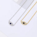 925 Sterling Silver Vintage Zircon Devil's Eye Necklace Female Niche