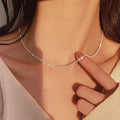 Fashion 1.5mm Necklace Jewelry Galaxy Stacked Thin 925 Sterling Silver Chain Necklace for Women Accessories