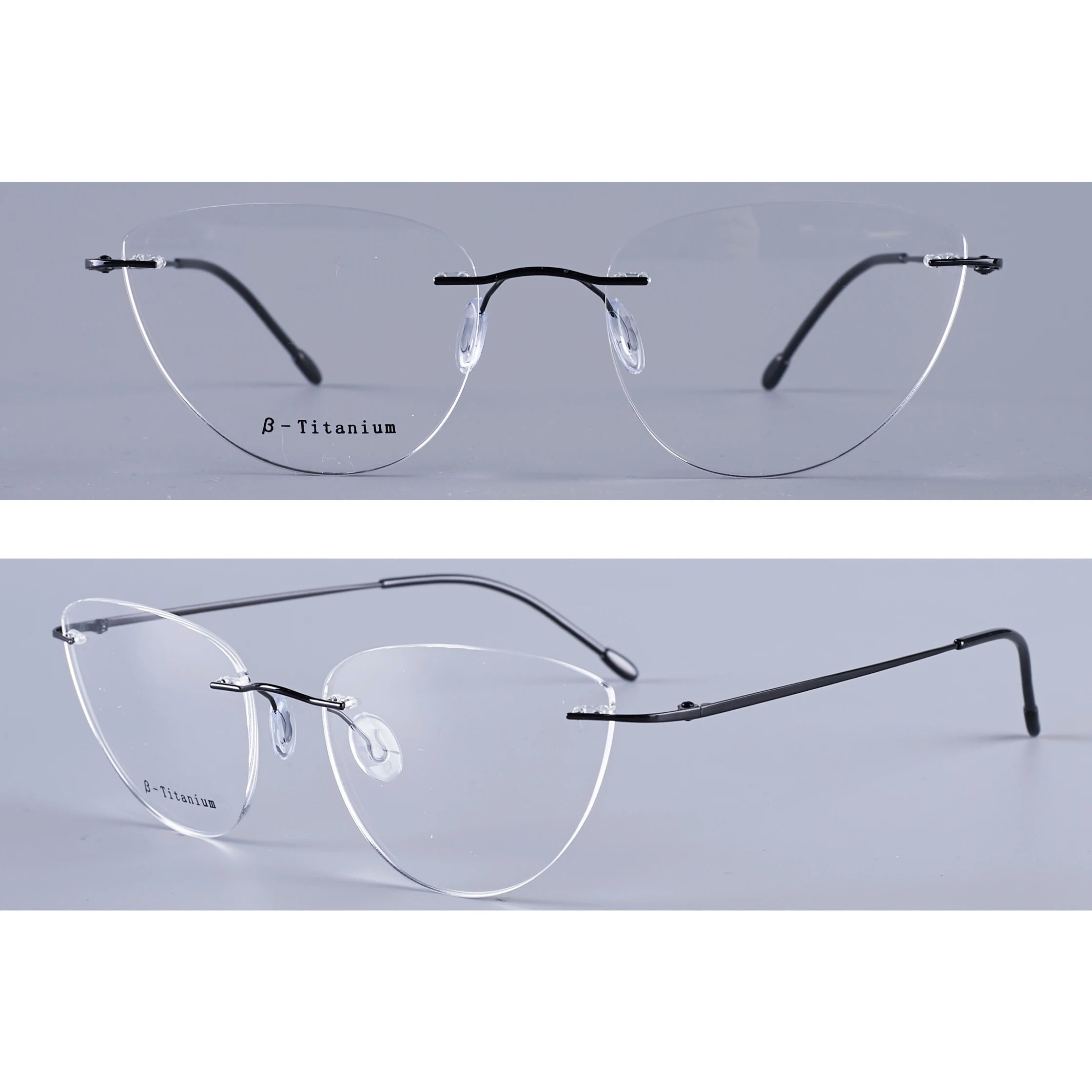 China Wholesale Professional Custom Metal Titanium Optical Frameless Eye Glasses