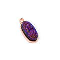 DIY Druzy Pearl Shape Bezel Set Pendant - Gemstone Druzy Pendant Folk Crafts