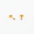 2021 Trendy Earring 18K Gold Plated Dainty CZ Stud Earrings for Women Stainless Steel Earrings Wholesale