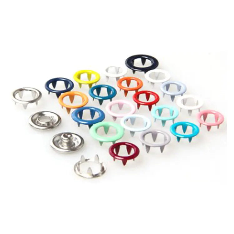 Custom Colorful Press Ring Snap Fastener Metal Brass Prong Snap Button