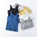 New Ladies Workout Tops Rib Sleeveless Gym Fitness Wear Essential Women Crop Tank Top