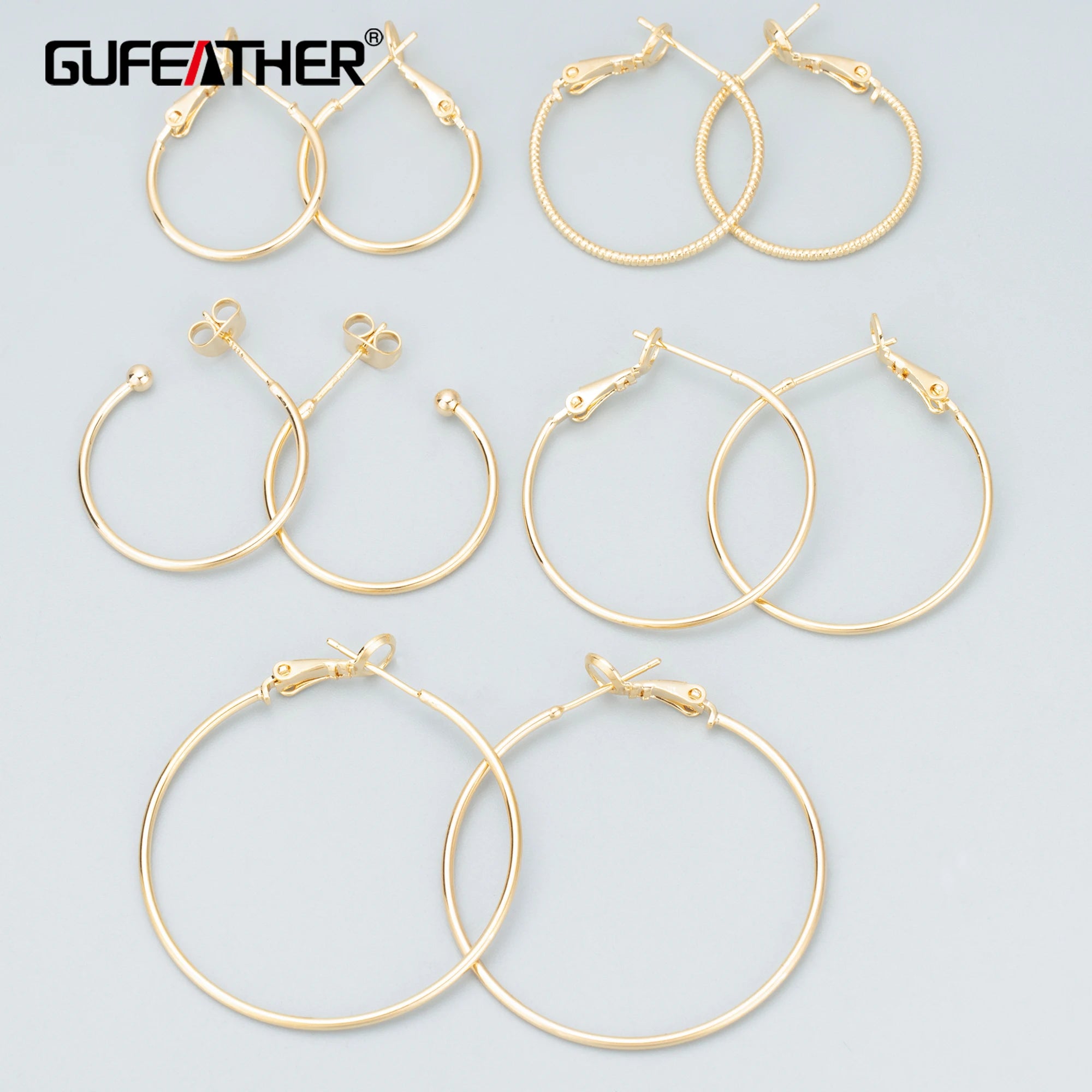 MC19  Jewelry Accessories18k Gold Platedpass REACHnickel Freeround Ringcharmsdiy Earrings6pcs/lot