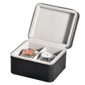 High Grade Travel Zippered Watch Box 2  Compartment PU Leather Jewelry Case Organizer