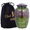 Wholesale Drawstring Metal Aluminium Urn With Token and Velvet Customized Bag Logo Print