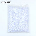 JUNAO Wholesale 2 3 4 5 6 8 9 10mm Flatback White Pearl Beads Half Round Rhinestones Beads for Jewelry Making