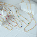 Fashion Silver Necklace Jewelry 925 Sterling Silver Colorful Small Rectangular Zircon Necklace Gold Plated Chain Necklace Women