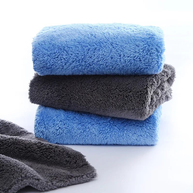 RTS Custom 40*60 cm Long Hair Drying Detailing Car Care Polishing Towel Cleaning Microfiber Car Wash Towel