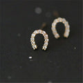 Hot Sales Dainty Design Sterling Silver Small Horseshoe Stud Earrings