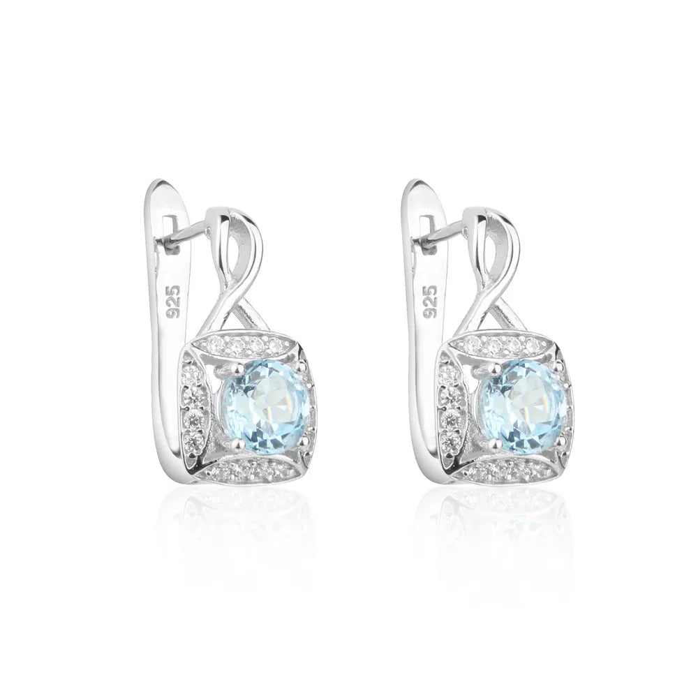 Abiding Oem English Lock Earring Classic Handmade Engagement 925 Silver Earrings Raw Gemstone Earrings Bridal Women