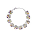 C076 Abiding New Style China Jewellery Wholesale Natural Colorful Multi Gemstone Solid 925 Sterling Silver Classic Bracelet