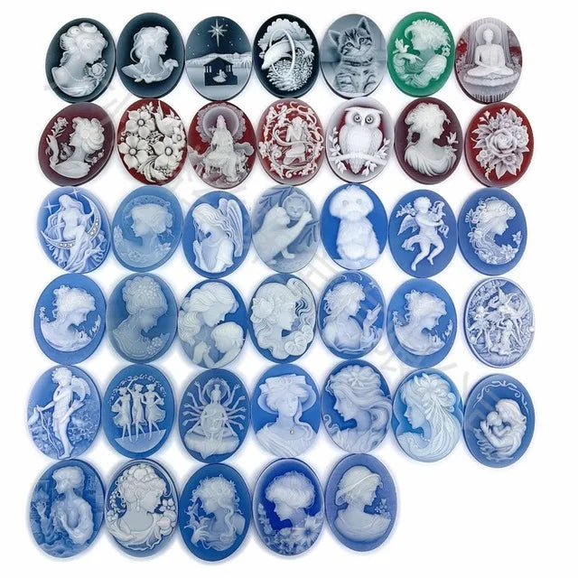 Hot Sale Natural Cameo Agate Cabochon Gemstone Natural Animal Portrait Pendants Agate Cameo DIY Jewelry Making