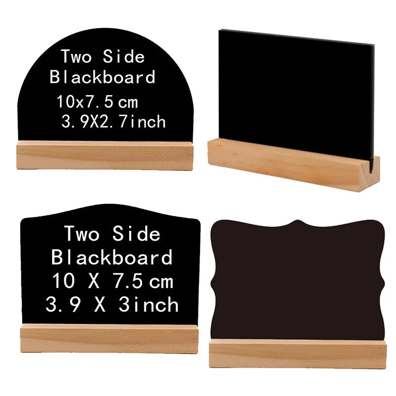 Nordic Style Wooden Decoration Double-sided Writable Small Blackboard Message Board Label Home Party Hotel bar Counter