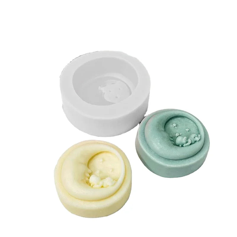 Early Riser DIY Moon Statue Silicone Mold Soap Candle Gypsum Aromatherapy Mouldings Cake Tools Resin Crafts Kitchen Toys