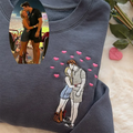 Eco-Friendly Women's Heart-Shaped Portrait Sweatshirt with Front Embroidery Flannel Fabric ODM Supply for Spring