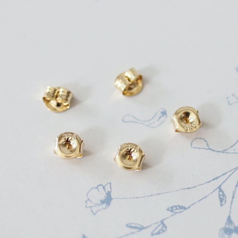 Genuine Solid Gold Ear Stud Backer for Diy High Value Earring Jewelry Making