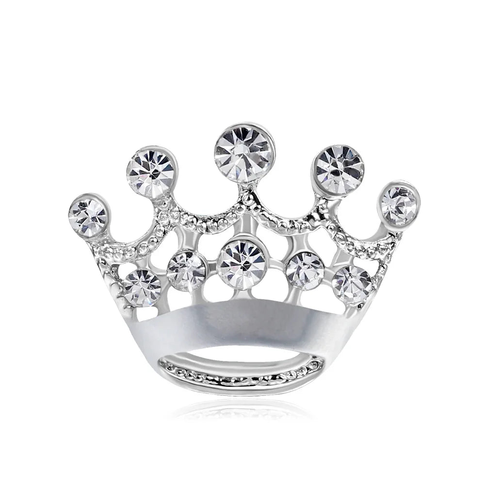 Small Brooch Channel Zirconia Brooch  Custom Designer Luxury Women Rhinestone Crown Korean Brooch