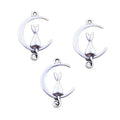 Charms Moon Cat 21x14MM Antique Bronze Silver Color Pendants DIY Making Findings Handmade Tibetan Jewelry