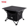 WOQI Portable Roll up Camping Table with Carrying Bag Lightweight Aluminum Foldable Tabletop for Outdoor Camp Cooking Picnic BBQ