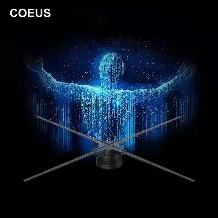 COEUS 65cm 768 LED 3D Hologram Fan Stand Durable Polyester Material for Education and Display Banner Stands