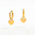 JOOLIM Jewelry High End 18K Gold Plated Mini Heart Dangle Huggie Hoop Stainless Steel Earrings Fashion Jewelry