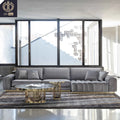 New Design Italian Genuine Leather Sectional Lounge Suite Sofa Set Modern Luxury Living Room Furniture Apartment Hotel Villa Use