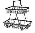 Double Tier European Style Countertop Metal Kitchen Fruit & Vegetable Storage Drainer Rack Eco-Friendly