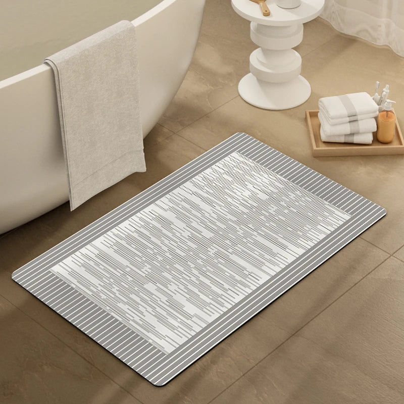 U-HOME Super Water Absorbent Anti Slip Non Slip Extra Soft Large Absorb Custom Logo Design Luxury Grip Rubber Bath Mat