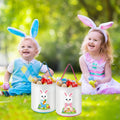 Luxury Handmade Easter Bunny Basket Bags for Kids Custom Linen totes for Egg Hunt Snack & Gift Bags Durable and Elegant