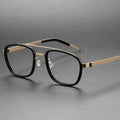 Elegant Custom Optical Titanium Eyewear for Men Double Bridge Frames Ready Goods Anti-Reflective Blue Lunettes