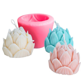 HY 3D Lotus Flower Mold for Soap Candle Chocolate Candy Silicone Making Molds