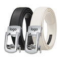 Custom Logo Fashion Genuine Leather Belt with Luxury Golf White Cowboy Style Automatic for Buckle for Men and Women