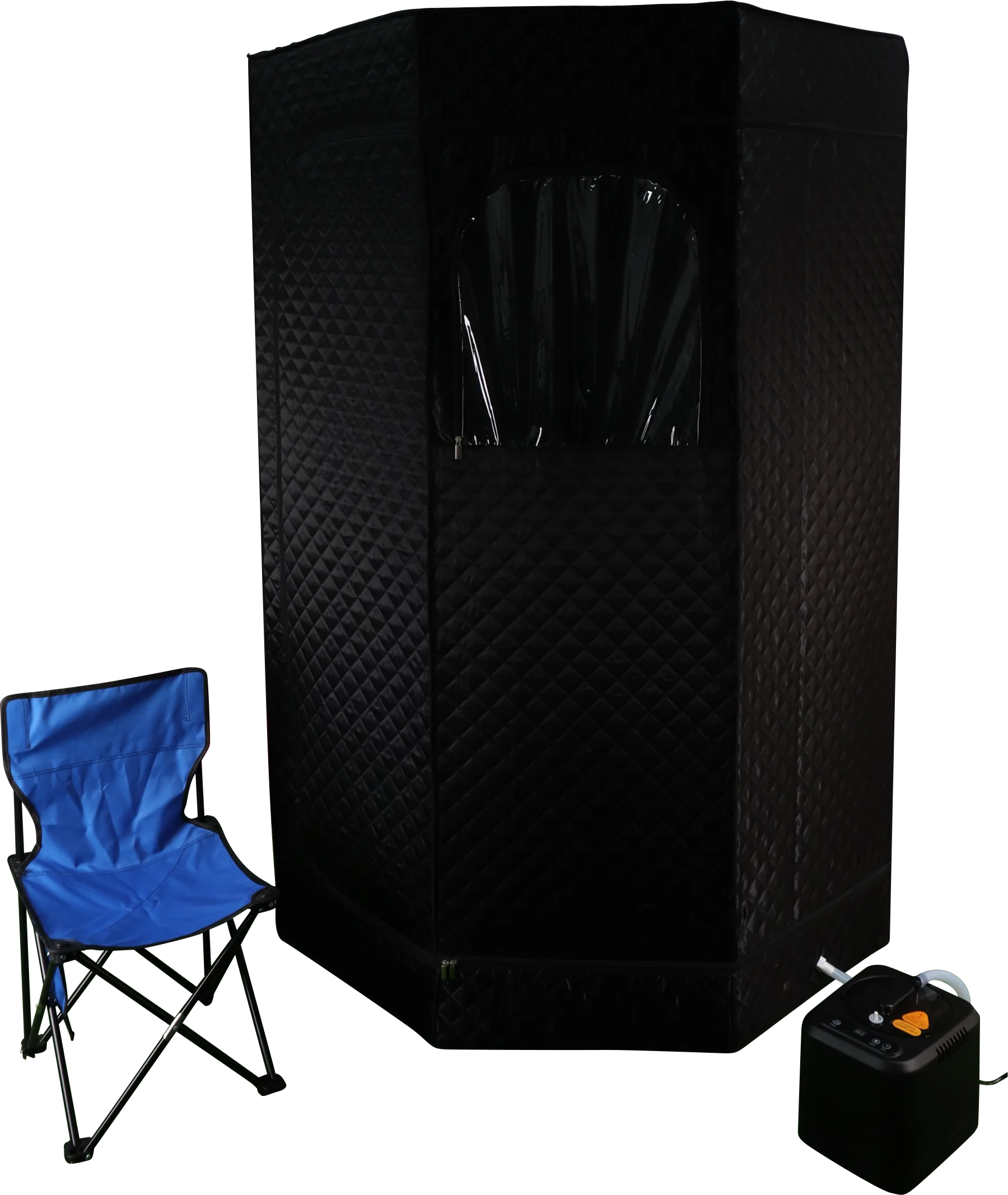 OHO Portable Full-Size Home Spa Steam Sauna Tent Modern Design Transom Windows Wellness Relaxation Wet Steam Auto Protect