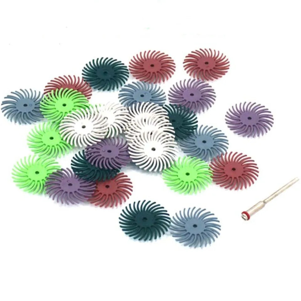 Customizable OEM OBM 3/4" Medium Hardness Radial Bristle Disc Ceramic Alumina Abrasive Brush Polishing Wheel 30000 RPM for