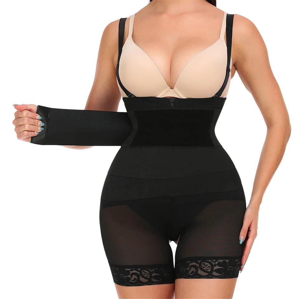 Women S-6XL Shapewear Faja Butt Lifter With Zipper Crotch Shapewear Shorts High Waist Panties Shaper Tummy Control Bodysuit Wrap