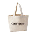 Foldable Canvas Embroidered Tote Bag With Pockets and Zipper Customized Logo Tote Bag Women Handbags Reusable Fuzzy Art Tote Bag