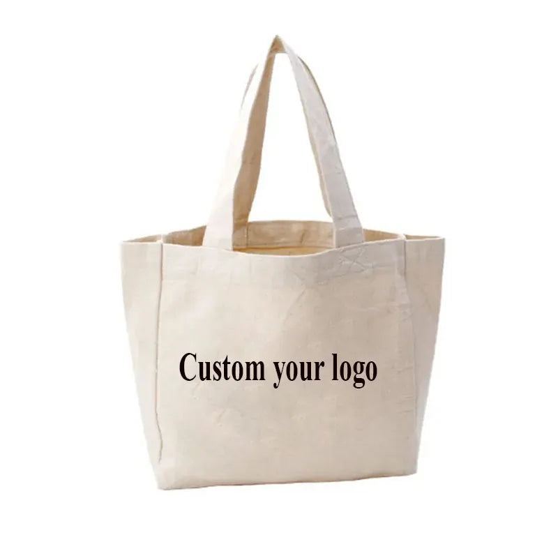 Foldable Canvas Embroidered Tote Bag With Pockets and Zipper Customized Logo Tote Bag Women Handbags Reusable Fuzzy Art Tote Bag