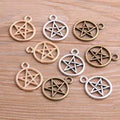 Charms Star Pentagram Tibetan Bronze Silver Color Pendants Antique Jewelry Making DIY Handmade Craft Pendant