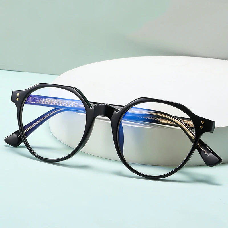 Trending Unisex Transparent Lens Fashion Eyewear Blue Light Blocking Men's Retro Glasses Frame TR90 Anti Radiation Eyeglasses