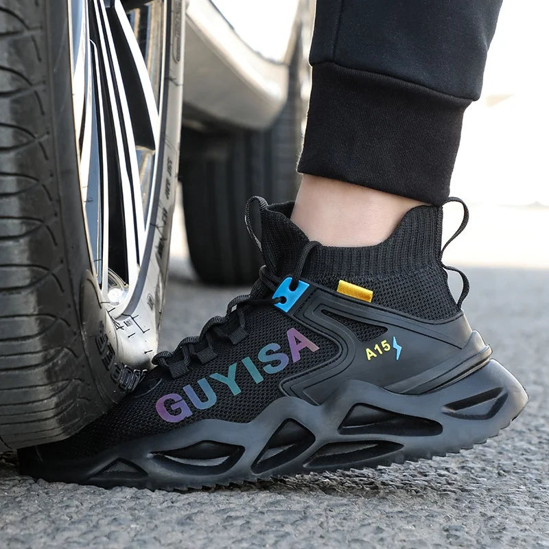 Lightweight Breathable Fly Woven Steel Toe Safety Shoes for Summer Autumn Winter Outdoor Use Anti-smashing Anti-piercing Unisex
