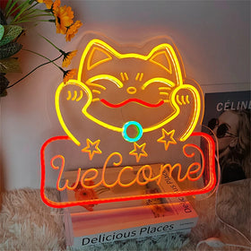 Rebow Dropshipping Free Design Custom Led Neon Light No MOQ Led Custom Neon Sign for Bedroom K-Mico-welcome Party Home