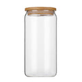 JM-K High Borosilicate Clear Beer Can Shaped Glass Straw Bamboo Lid 16 Oz Carton Single Europe Party Transparent Printing LOGO