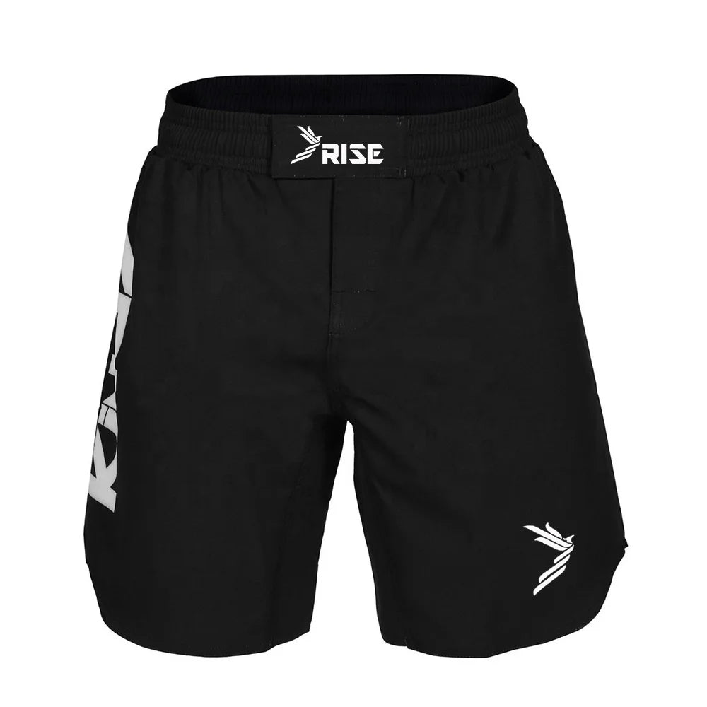 Black Custom logo Jiu Jitsu Fight Shorts Mma Short Grappling Shorts