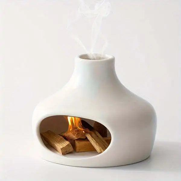 Ceramic Palo Santo Holder Cone Incense Burner Handmade Sage Burning Holder Modern Chimney Incense Burner Meditation Gift